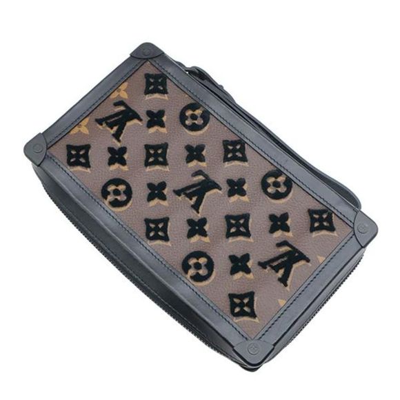 Louis Vuitton Clutch Bag Soft Trunk Clutch Monogram Brown Black - Picture 2 of 8
